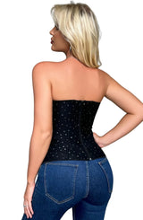 YesX YX895 Sequin Corset Black