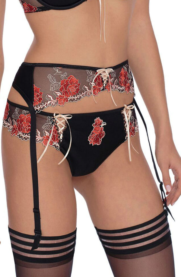Roza Natali Suspender Belt Black