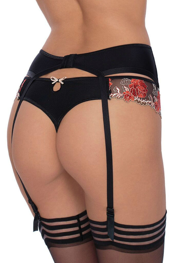 Roza Natali Suspender Belt Black